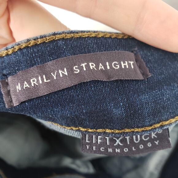 NYDJ Marilyn Straight Jeans Womens Size 16 Quinn Blue Hi-Rise Workwear Plus NWT - Picture 5 of 13